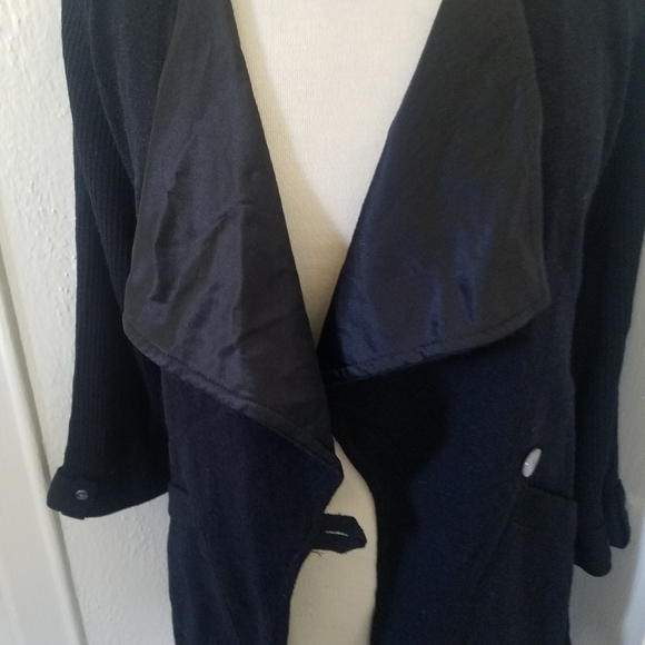 NEW Stewart Brown Black Wool Knit Cardigan Sweater Women's Size Small - Picture 2 of 8